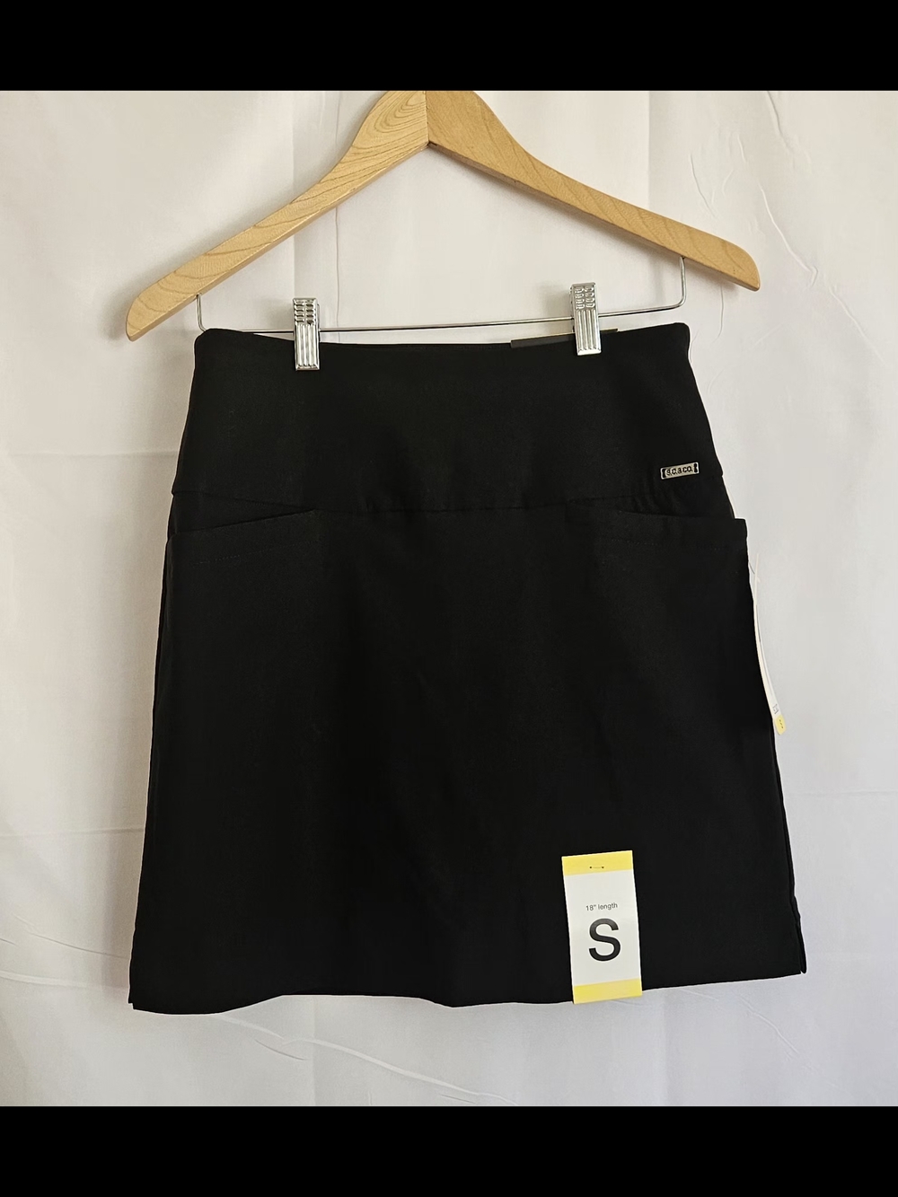 S.C. & Co. Black Tummy Control Skort NWT Size Small 18” Length